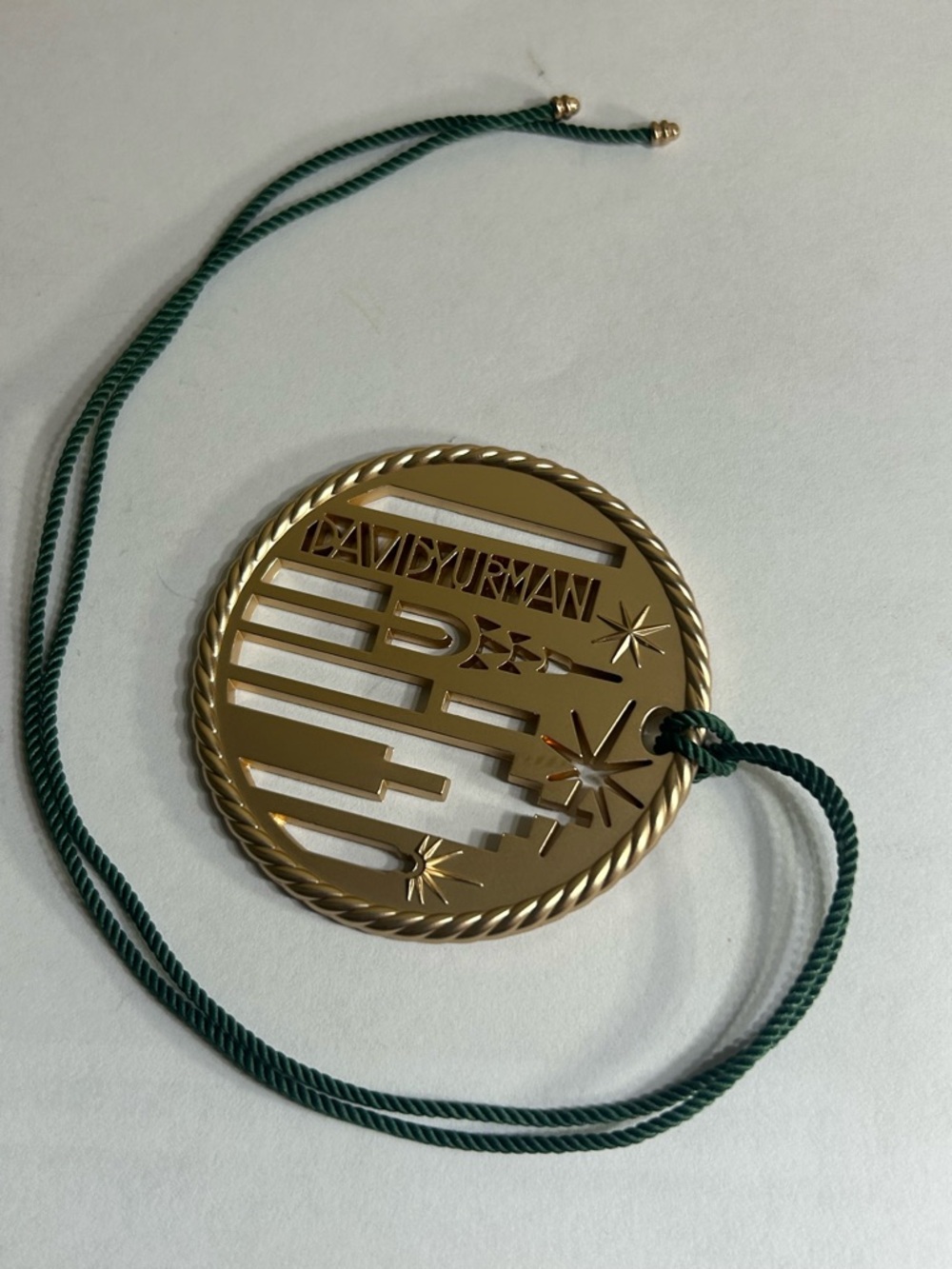 David Yurman Gold and Green Holiday Ornament